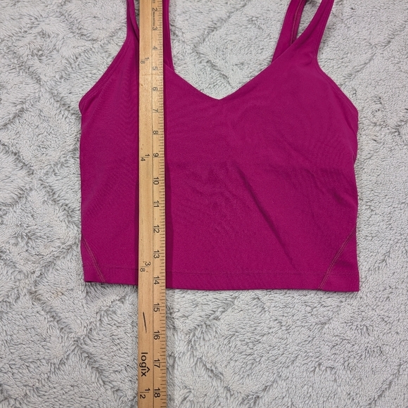 Lululemon Top Womens 2 Pink Raspberry Align Tank A/B Tight Fit Cropped Nulu - Picture 4 of 6